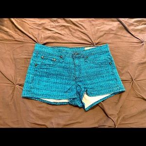 Rag & Bone stretchy blue and black shorts